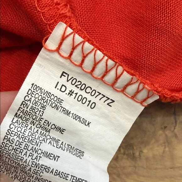 Tristan Rust Orange Ruffle Front Tank Top – XS - Picture 6 of 7